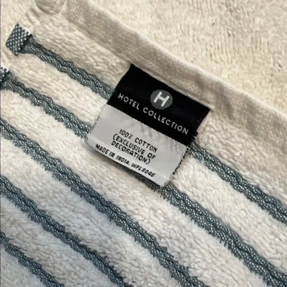 Hotel Collection White Towel with Gray Stripes
